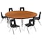 Flash Furniture 60" Circle Wave Oak Table Set-14" Stack Chairs XU-GRP-14CH-A60-HCIRC-OAK-T-P-GG - alternate 8